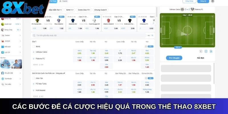 Các Bước Để Cá Cược Hiệu Quả Trong Thể Thao 8xbet